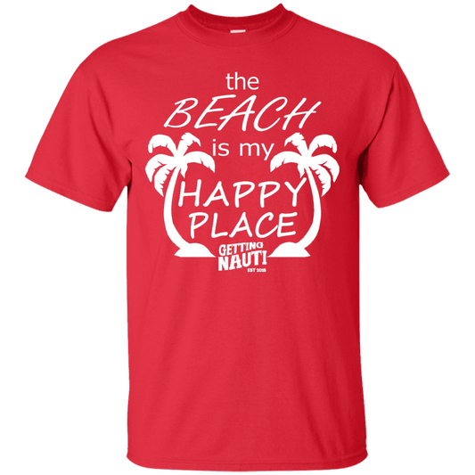 T-Shirts - The Beach Is My Happy Place - Cotton T-Shirt