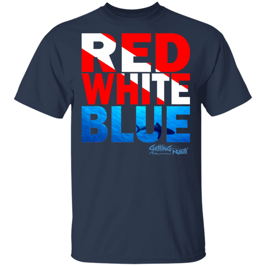 SCUBA Red, White, Blue - Cotton T-Shirt