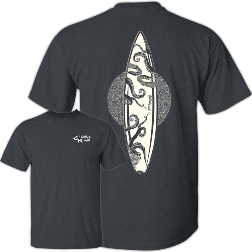 Octopus Surfboard - Cotton T-Shirt
