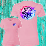 Pink & Blue Splash Ladies' Boyfriend T-Shirt