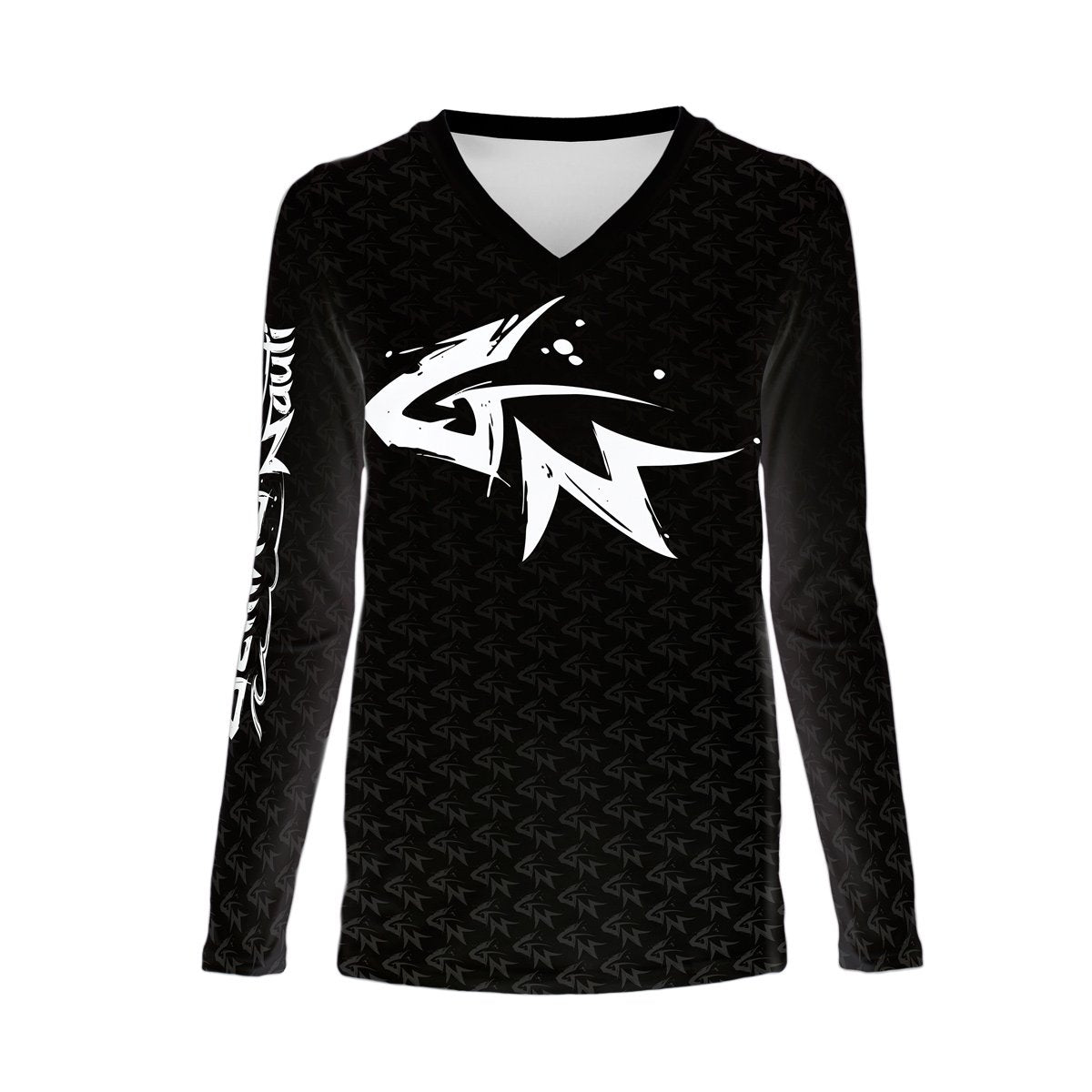 Performance Activewear - Women's Shark Logo Long Sleeve Performance V-Neck