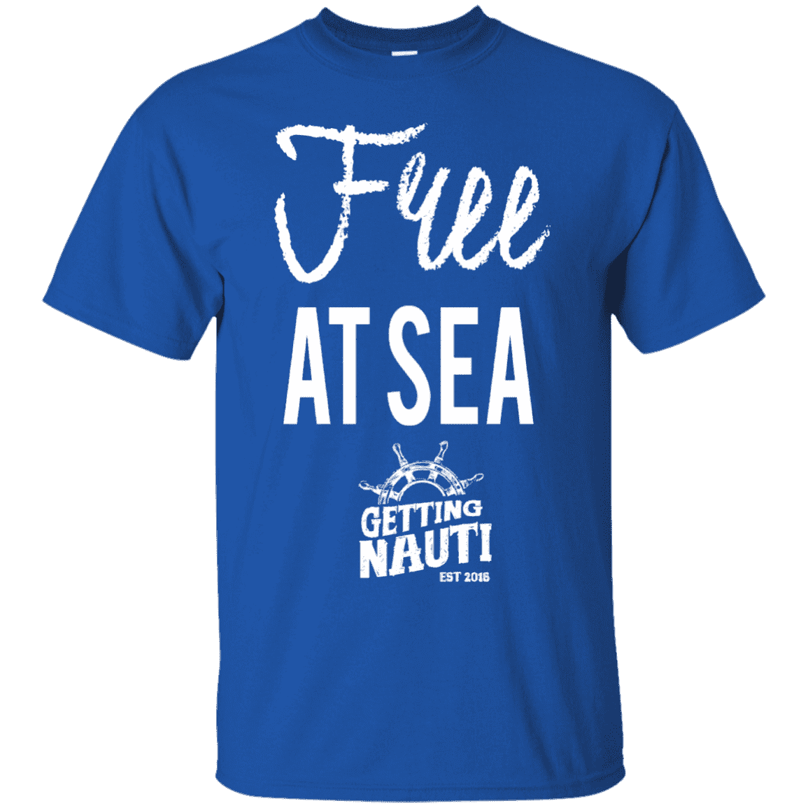 T-Shirts - Free At Sea - Cotton T-Shirt