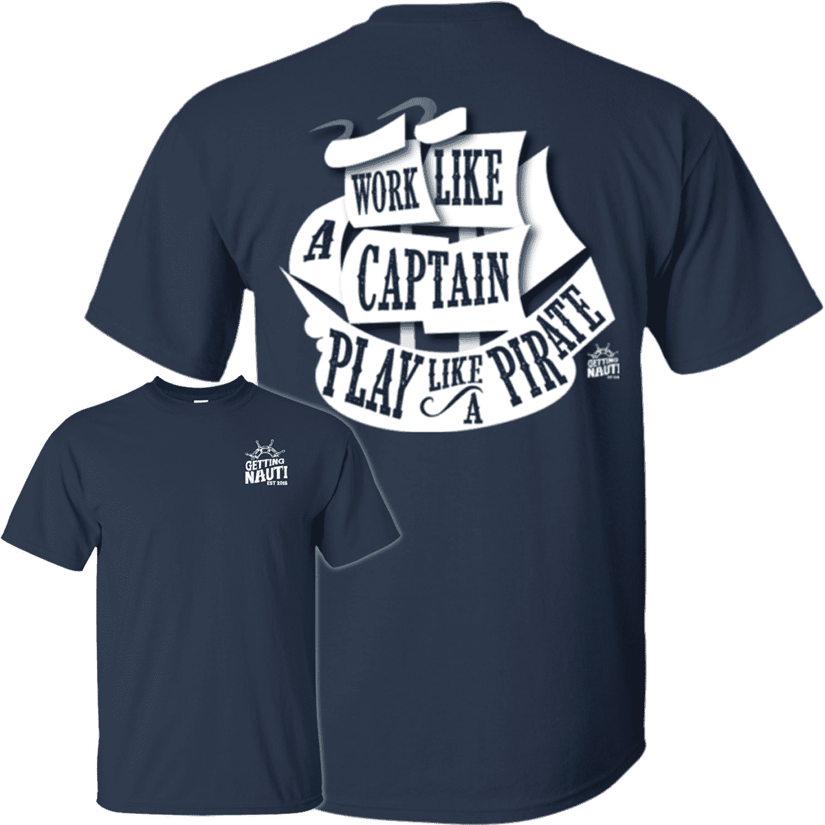 T-Shirts - Play Like  A Pirate -  Cotton T-Shirt